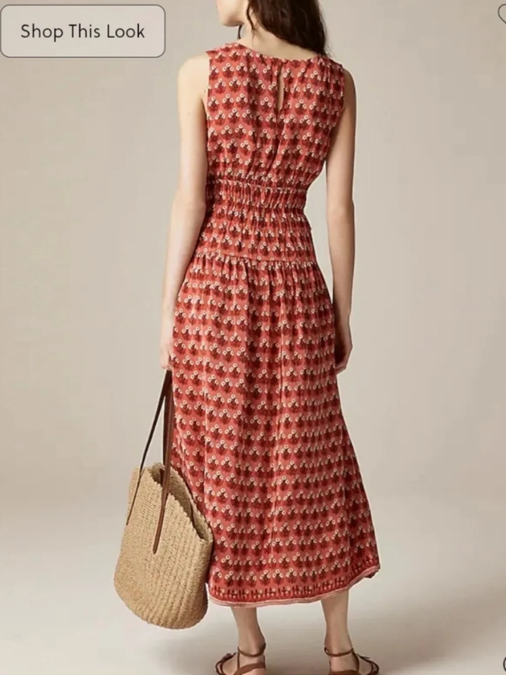 J. Crew Red Printed Maxi Dress